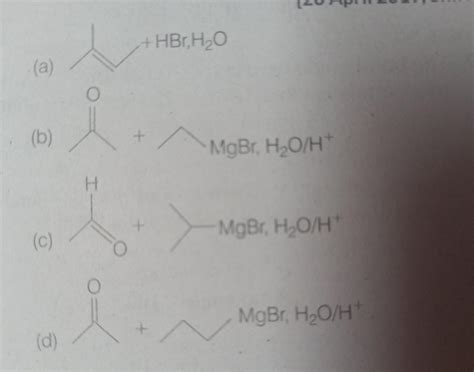 2-methyl-2-butene on hydration gave an alcohol X. Isomer of X could be ...