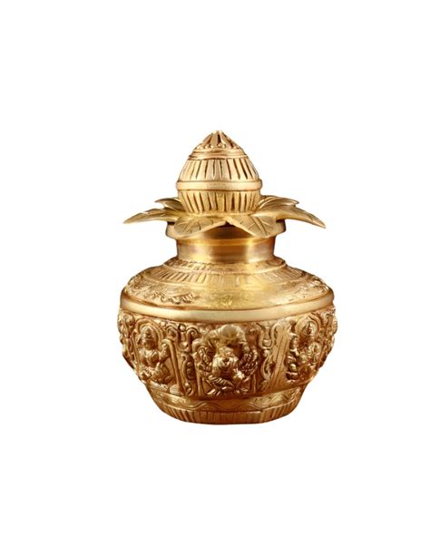 Pure Brass Heavy Ashtalakshmi Kalash (Height :11 Inches) – AONA INDIA