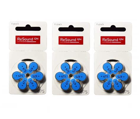 Resound GN Size 675 Hearing Aid Battery(3 Packets = 18 batteries ...