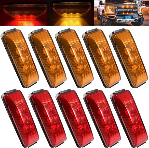 HYNNIO 10 Pieces 3.9 Inch 3 LED Trailer Marker Lights Waterproof LED Trailer Side Marker Light ...