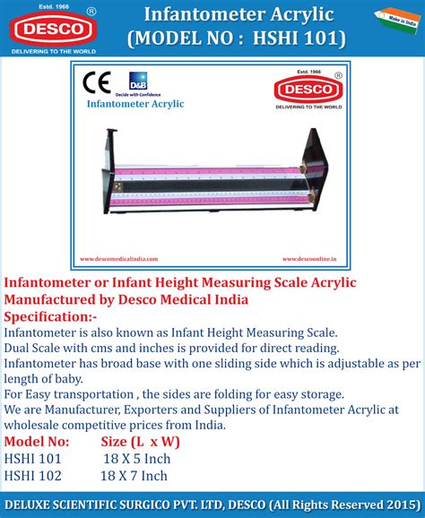 Hospital Acrylic Infantometer - Manufacturers, Suppliers & Exporters India
