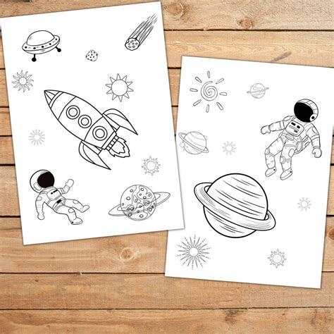 Space Coloring Pages 的图像结果
