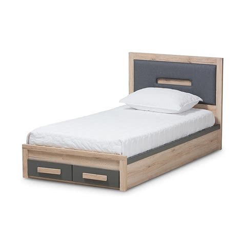 Baxton Studio Pandora Multi Twin Wood Panel Bed with Storage in the ...