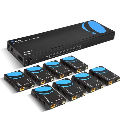 1x8 HDMI Extender Splitter 4K by OREI Multiple Over Single Cable CAT6/7 ...