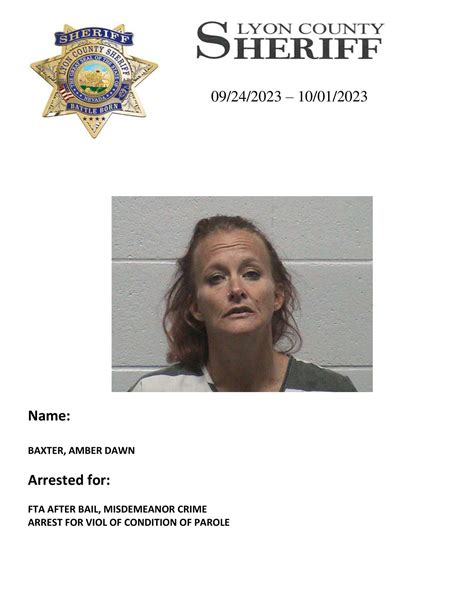 Lyon County Sheriff's Office Jail Division Bookings for September 24 ...