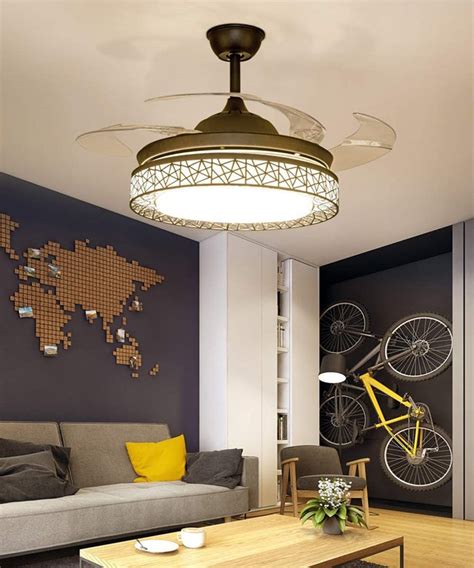 SND Home Decor Black Beast Ceiling Fan with Light, Modern Invisible ...