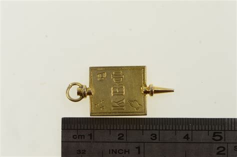 10K Kappa Beta Phi Engraved Fraternity Greek Yellow Gold Charm/Pendant ...