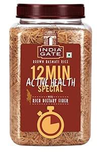 India Gate Brown Basmati Rice 12 Minute Active Special 1 kg : Amazon.in ...