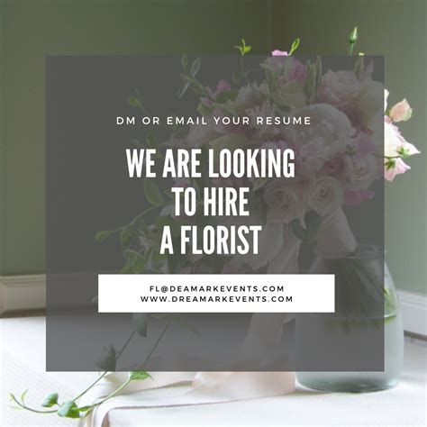 We are looking to hire a Floral Designer, Florist job opportunity, Hire ...
