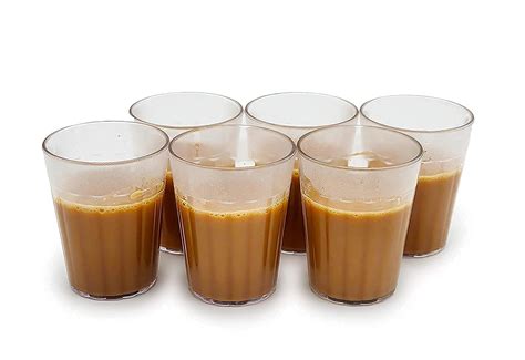 Buy RADHE RADHE Handicraft Clear Tea Glasses Set of 6 100 Ml Tea Cups ...