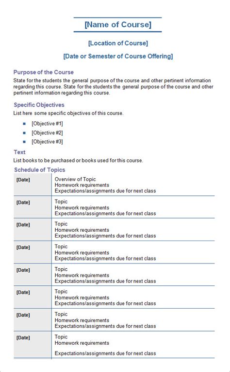 Image result for College Class Syllabus