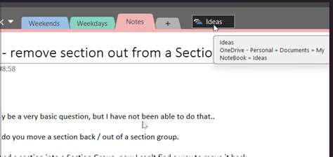 Image result for OneNote Move a Section Group