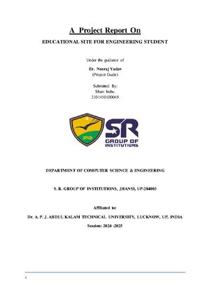 (CSE-VII Sem) Mini project Internship assessment Report format - JSS ...