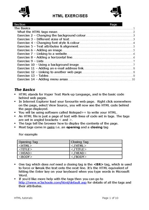 Image result for HTML Exercise Full Tutorial