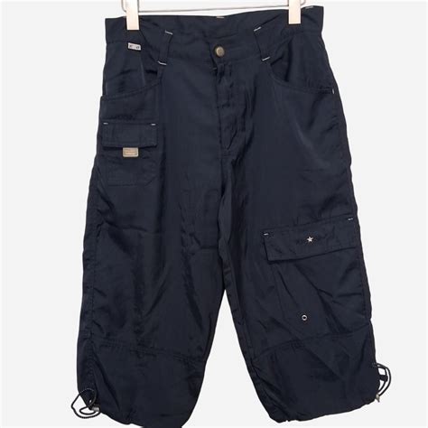 Navy blue Kik Girl skater cargo shorts - streetwear... | Depop