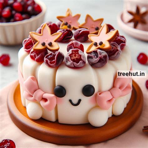 Dried Cranberry Slices Cake Decoration Ideas, Winter Cake Ideas