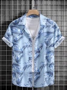 Leriya Fashion Men Graphic Print Casual Light Blue Shirt - Buy Leriya ...