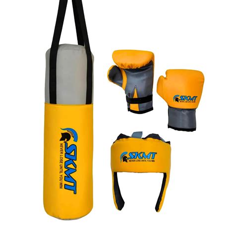 SKMT NEVER LOSE UNTIL YOU WIN - Kids Boxing kit Yellow (Filled Punching ...