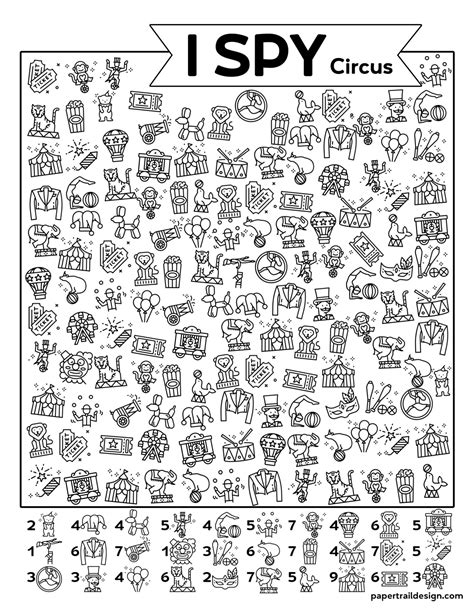 Free Printable I Spy Circus Activity | Paper Trail Design | I spy, I ...