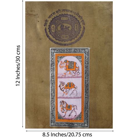 Handmade Elephant Camel Horse Painting on Vintage Stamp Paper Original ...