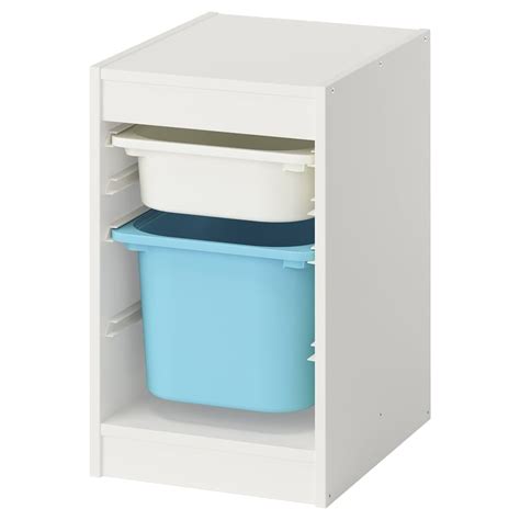 TROFAST storage combination with boxes, white/light blue, 34x44x56 cm ...