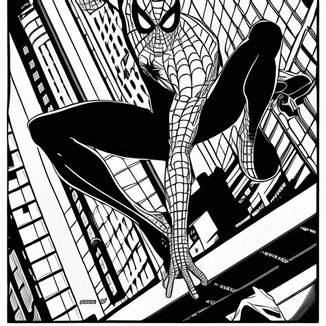 Spiderman Black And White Drawing