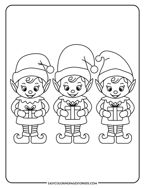 Christmas Elf Coloring Page Printable
