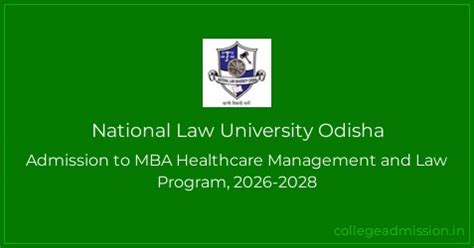 National Law University Odisha: Admission to MBA Healthcare Management ...