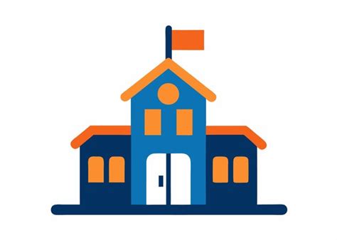 Educational school icon vector minimalist school symbol design ...