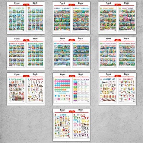 2 IN 1 ALPHABET AND NUMBER 1-10, 2 IN 1 NUMBER & FRACTIONS AND MATHS ...