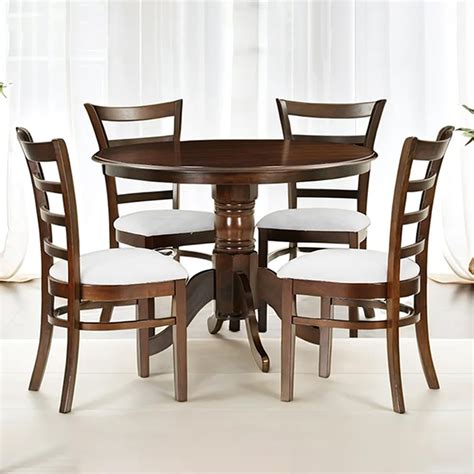 Royaloak Penang Malaysian Wooden 4 Seater Dining Table Set |Solid Mindy ...