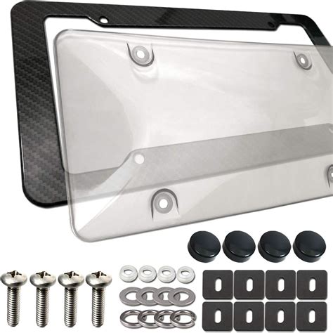 Buy Aootf License Plate Frame Cover Kit- Clear Bubble License Plate ...