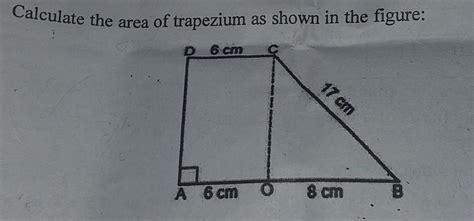 Calculate the area of trapezium as shown in the figure: - Brainly.in