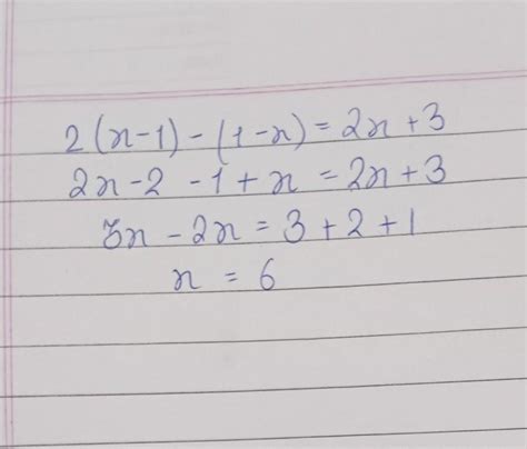 2 (x-1) - (1-x) = 2x+3than find the values of x . - Brainly.in