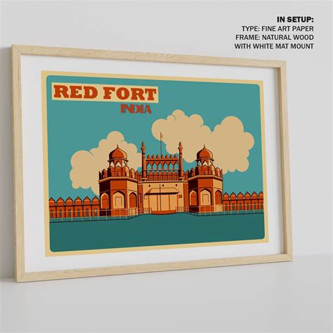 Buy India Red Fort in Delhi Travel Poster Art & Prints Online India at ...