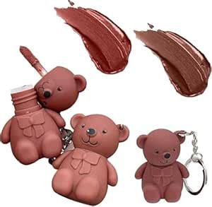 Buy Cute 2 in 1 Key Chain Bear Lipstick, Mist Matte Velvet Lipstick ...