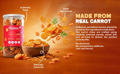 Carrot Chips | Masala Flavor | Bonvie Snacks