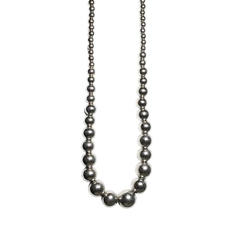 vintage silver ball chain crescendo necklace | NOIR ONLINE