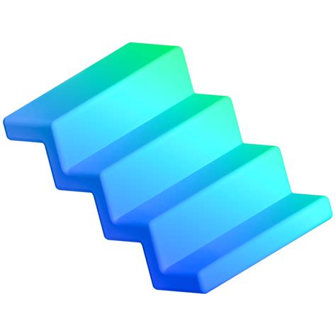 AI generated a blue and green stair step icon 37386833 PNG