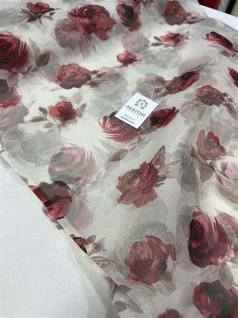Buy printed organza fabric online : printed fabrics online – Akrithi