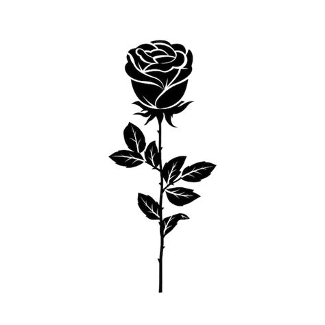Flat design rose silhouette | Free Vector
