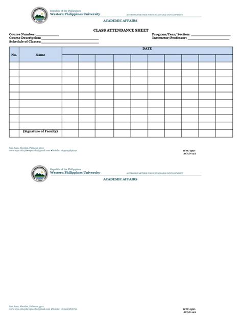 12-Class Attendance Sheet | PDF