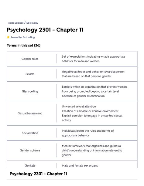Psychology 2301 - Chapter 11 - Psychology 2301 - Chapter 11 Leave the ...