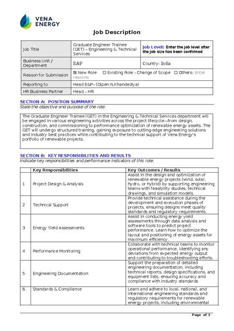 JD-GET E&P - These are class notes - Job Description Job Title Graduate ...