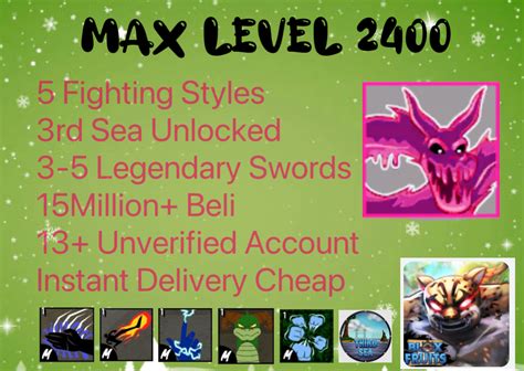 Buy Roblox Blox Fruit Account Max Level 2450 3rd Sea Unlocked Fast ...