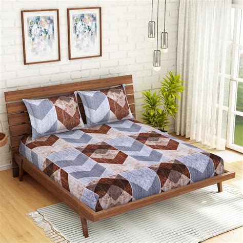 Buy SPACES Welhome Lapiazza Printed 3-Piece Bedsheet Set - 250 x 230 cm ...
