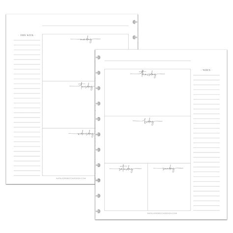 Buy BetterNote Horizontal Undated Calendar Refill Pages for 11-Disc ...