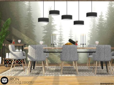 wondymoon's Iron Dining Room | Sims house, Sims 4, Sims