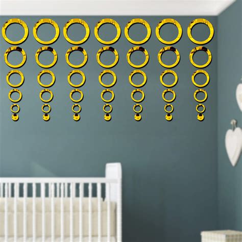 Buy Bikri Kendra Ind - Golden Rings MMirror Stickers ForMirror Wall ...