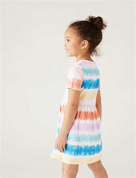 Buy Pure Cotton Tie Dye Dress (2-8 Yrs) at Marks & Spencer